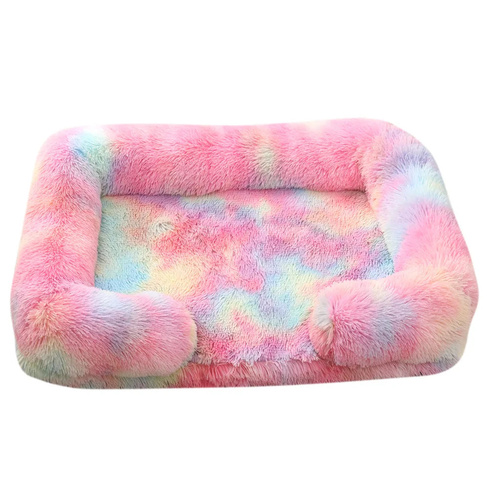 Orthopedic Support Fluffy Plush Dog Bed
